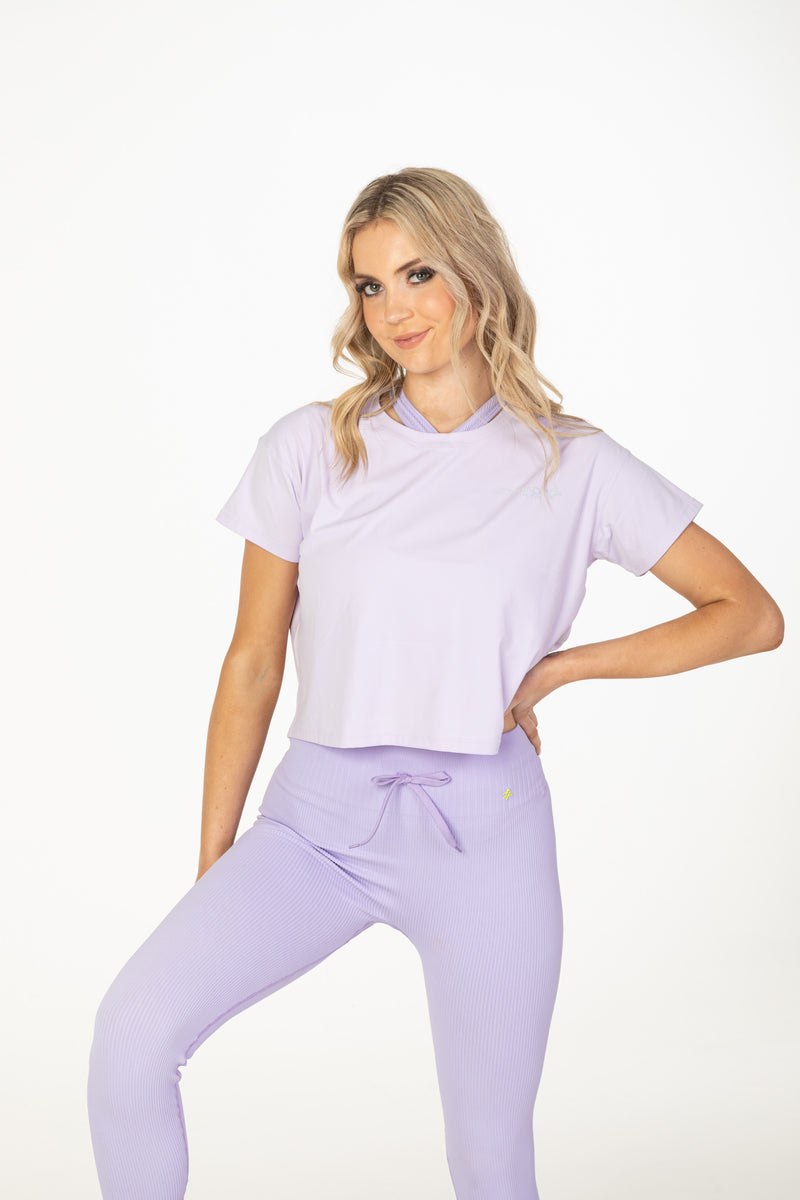 Core Crop Tee in Lilac